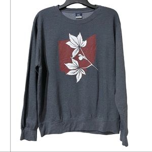 Mens Size Large Buckeye Sweatshirt MV Sport Dark Gray Ohio State Logo